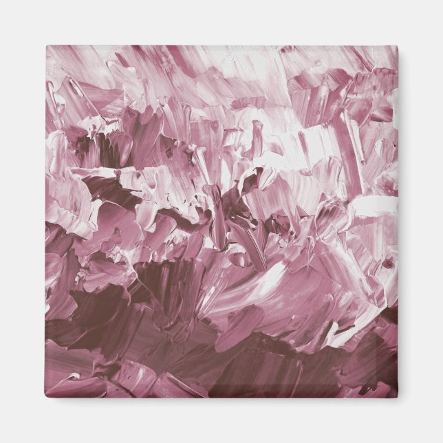 Abstract Plum Paint Waves Magnet (Front)
