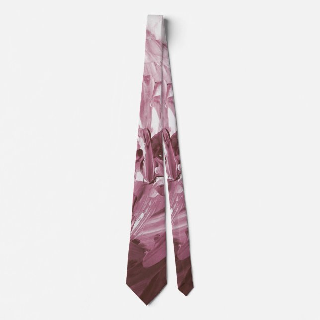 Abstract Plum Paint Waves Tie (Front)
