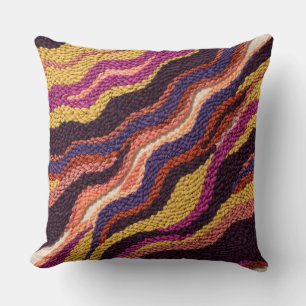 Abstract Plum Violet Salmon Throw Pillow