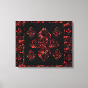 Abstract Plus Sign Red Rose Canvas Art (20 X 16)