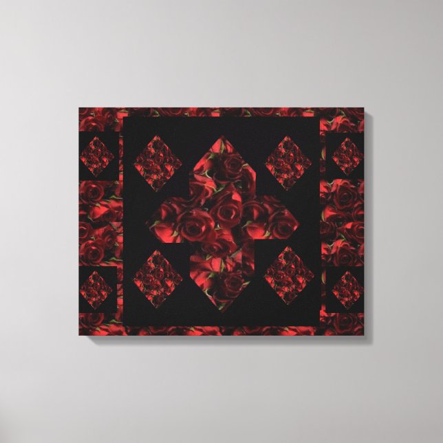 Abstract Plus Sign Red Rose Canvas Art (20 X 16) (Front)