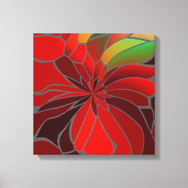 Abstract Poinsettia Canvas Print (Front)
