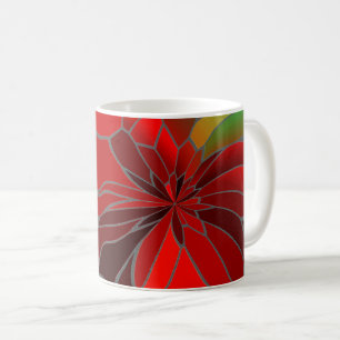 Abstract Poinsettia Coffee Mug