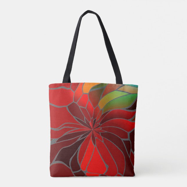 Abstract Poinsettia Tote Bag (Back)