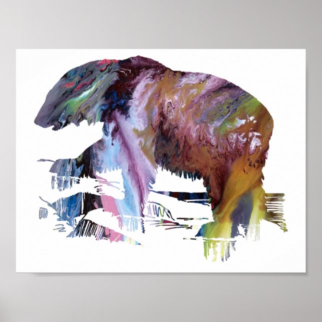 Abstract polar bear silhouette poster (Front)