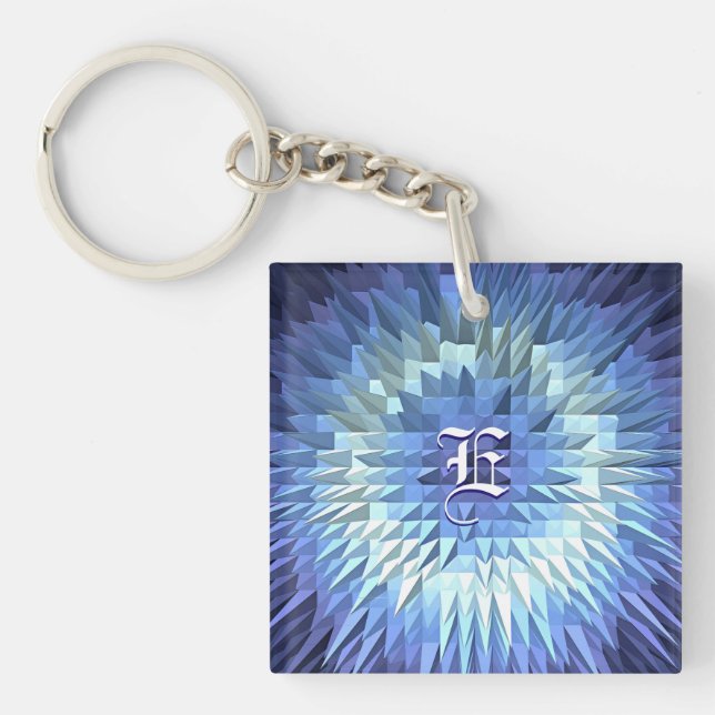 Abstract Poligonal Low Poly Texture Keychain (Front)