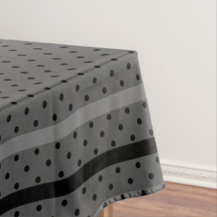 Abstract polka dots grey white circles black retro tablecloth