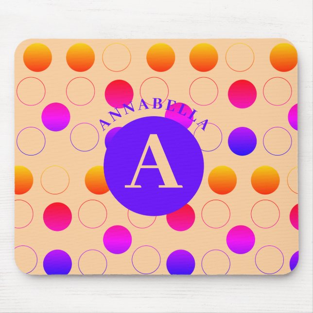 Abstract Polka Dots Pattern Mouse Pad (Front)