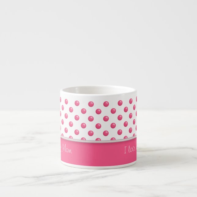 Abstract polka dots pink texture.Text. Espresso Cup (Front)