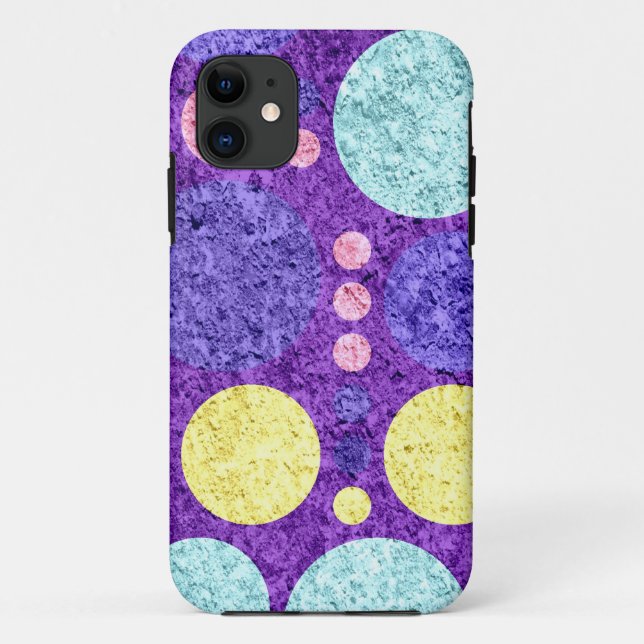Abstract Polka Dots | Purple Yellow Aqua Case-Mate iPhone Case (Back)