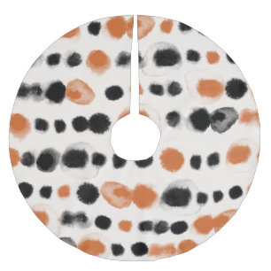 Abstract Polka Dots: Watercolor Geometry. Brushed Polyester Tree Skirt