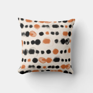 Abstract Polka Dots: Watercolor Geometry. Throw Pillow