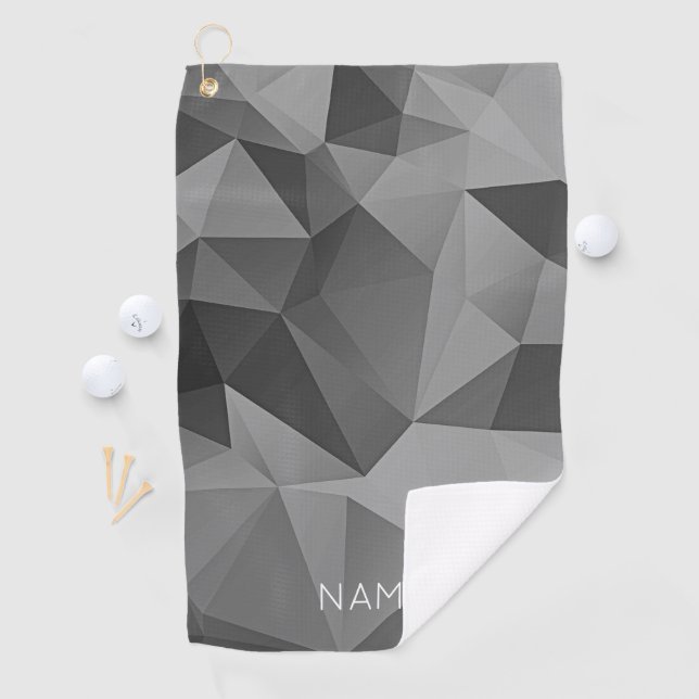 Abstract Poly Geometric Black Grey Design Cool Golf Towel (InSitu)