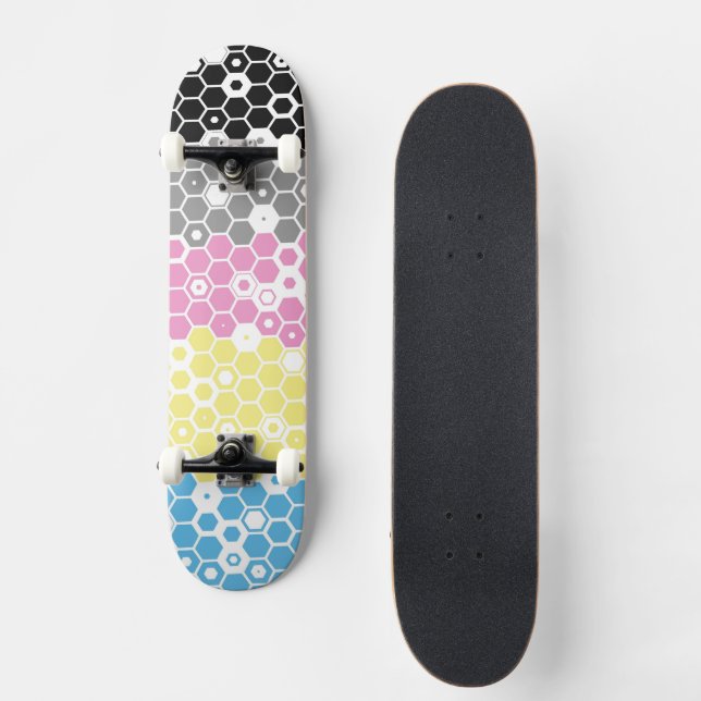 Abstract Polygender Pride Flag    Skateboard (Front)
