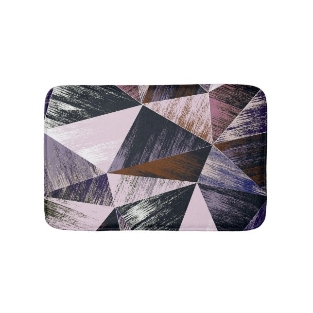 Abstract polygon pattern, colourful triangles. bath mat (Front)