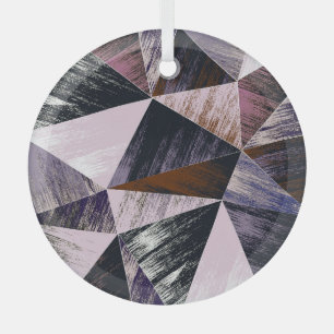 Abstract polygon pattern, colourful triangles. glass ornament