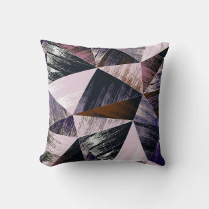 Abstract polygon pattern, colourful triangles. throw pillow