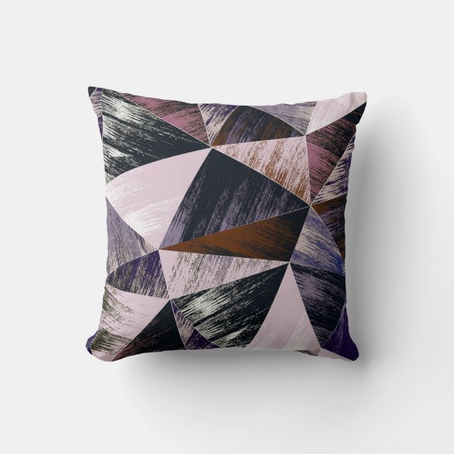 Abstract polygon pattern, colourful triangles. throw pillow (Front)