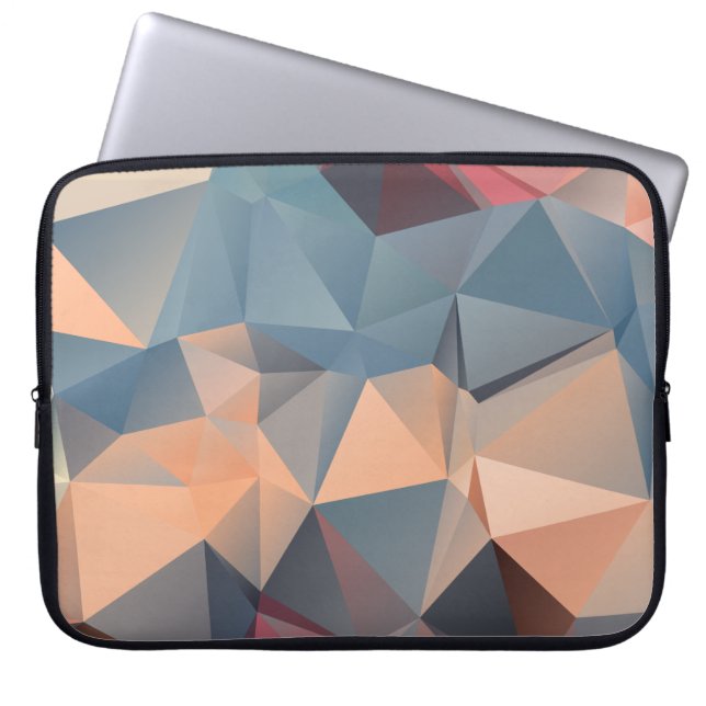 Abstract polygonal mosaic seamless pattern laptop sleeve (Front)