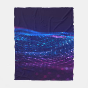 Abstract polygonal space low poly dark background fleece blanket