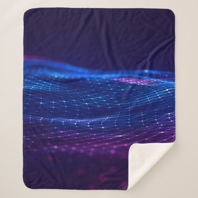 Abstract polygonal space low poly dark background  sherpa blanket (Front)