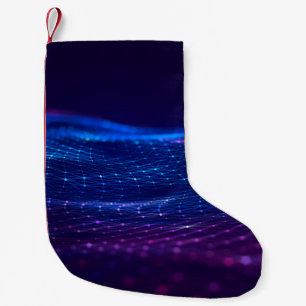 Abstract polygonal space low poly dark background  small christmas stocking