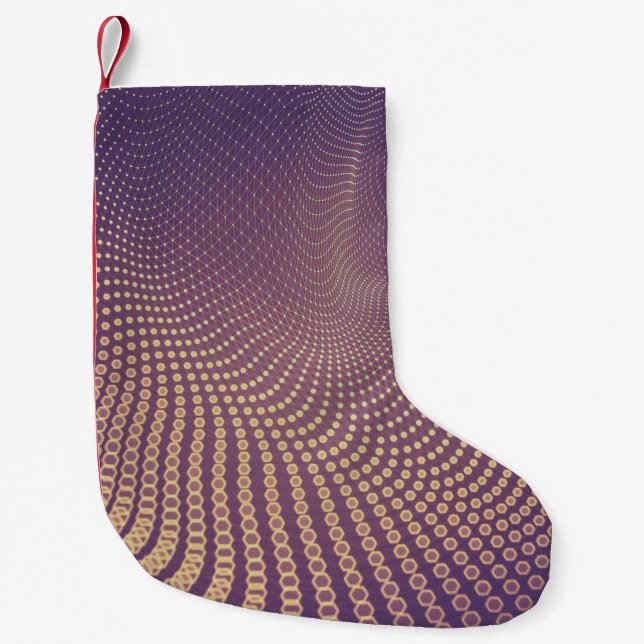 Abstract polygonal space low poly dark background  small christmas stocking (Front)