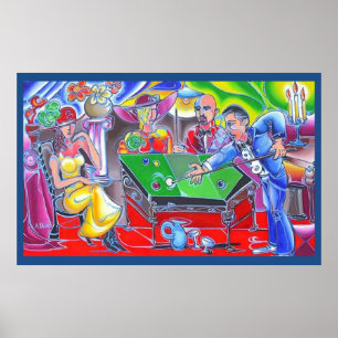 Abstract Pool Hall Poster
