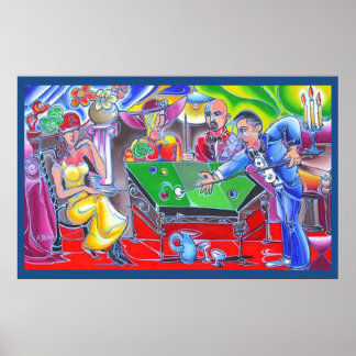 Abstract Pool Hall Poster