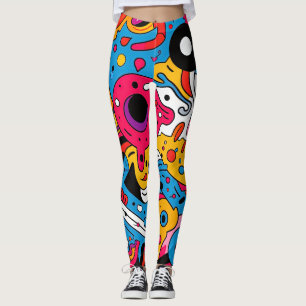 Abstract Pop Art Seamless Pattern  Leggings