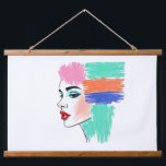 Abstract Pop Art Woman Tapestry<br><div class="desc">Add a vibrant and modern touch to your space with this eye-catching tapestry. Featuring a stylized profile of a woman with bold makeup and abstract blocks of colour for hair, this piece blends fashion illustration with a pop art sensibility. The sketchy, textured lines add a unique artistic flair to this...</div>