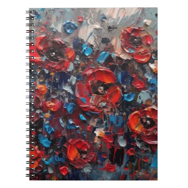 Abstract Poppies Painting  Notebook (Front)