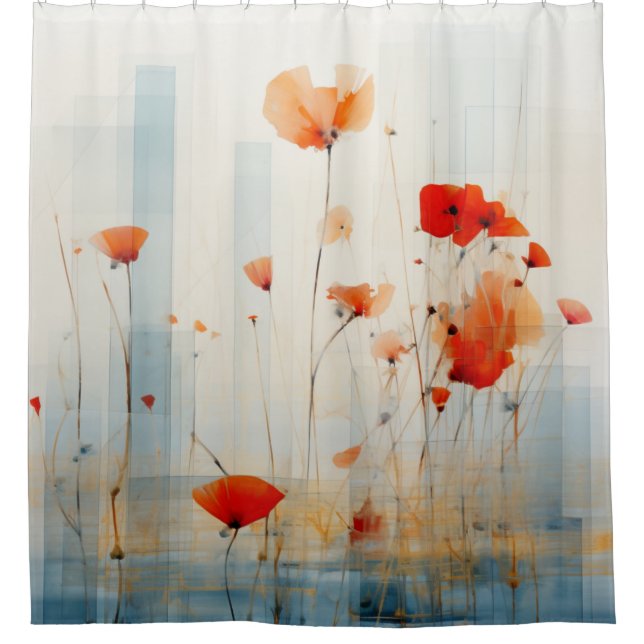 Abstract Poppy Flowers in Modern Geometric Style (Front)