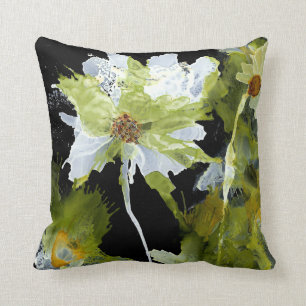 Abstract Poppy Flowers Throw Pillow