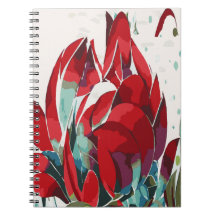 Abstract Poppy Sprial Notebook