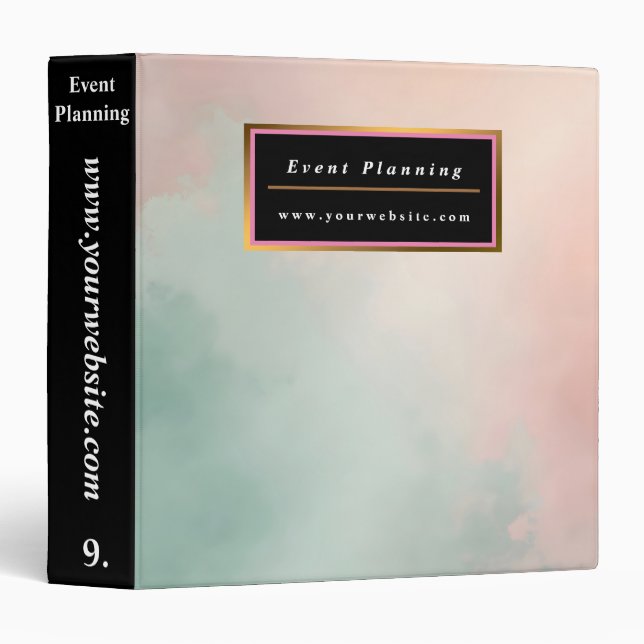Abstract Popular Blush Pink Mint Collection Binder (Front/Spine)