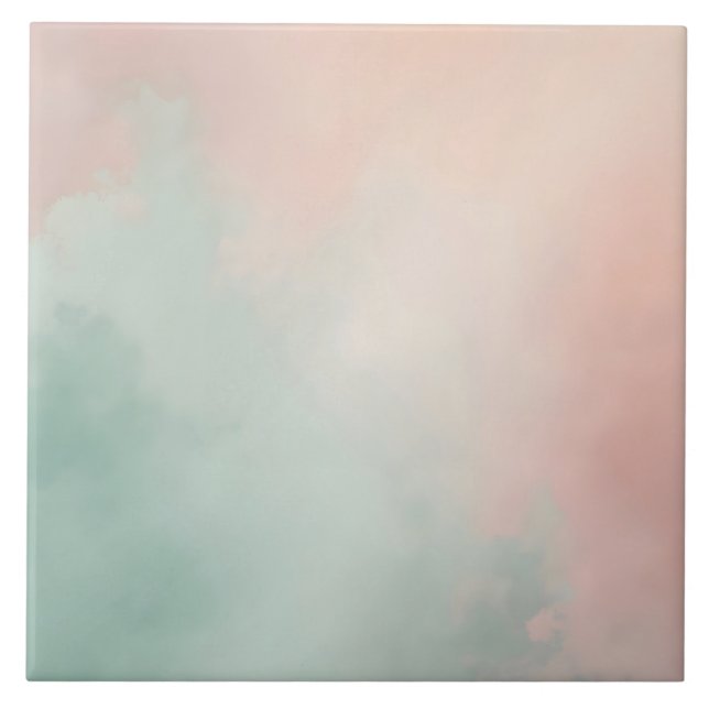 Abstract Popular Blush Pink Mint Collection Tile (Front)