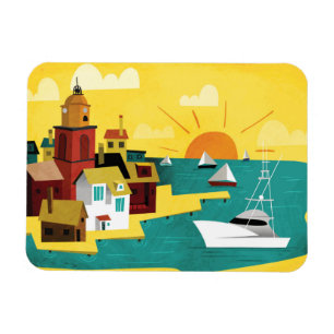 Abstract Port City Magnet
