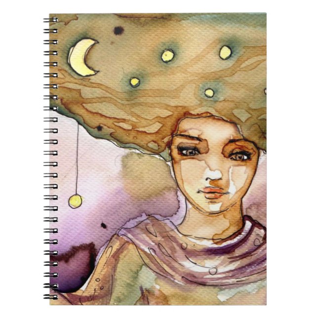 Abstract portrait and pretty woman notebook (Front)