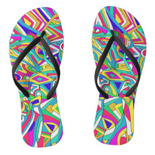 Abstract Portrait Flip Flops