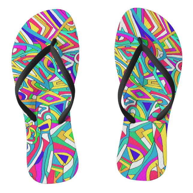 Abstract Portrait Flip Flops (Footbed)