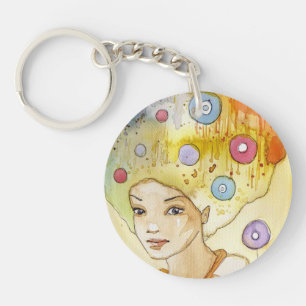 Abstract portrait keychain