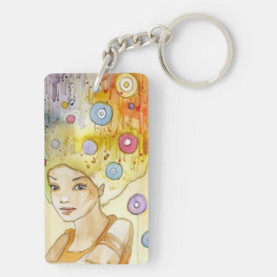 Abstract portrait keychain