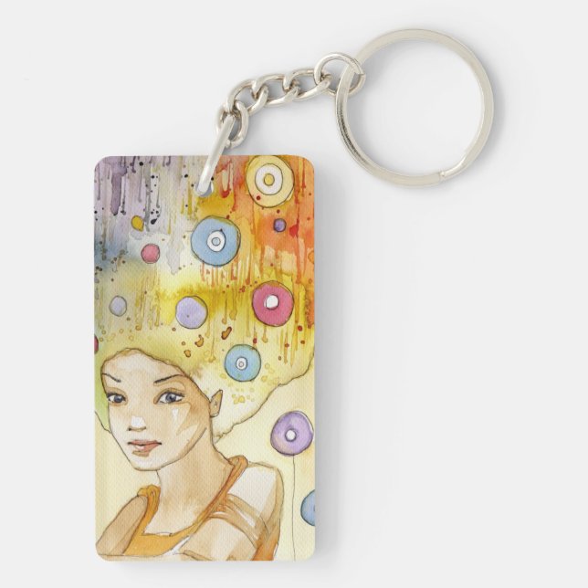 Abstract portrait keychain (Back)