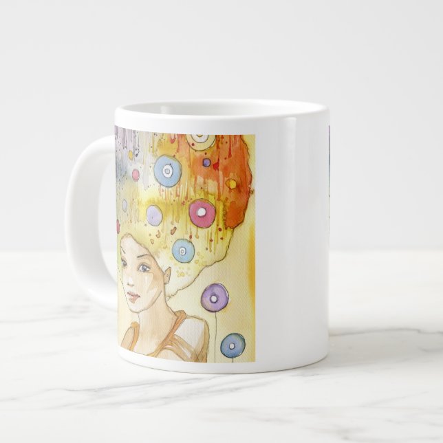 Abstract portrait large coffee mug (Front Left)