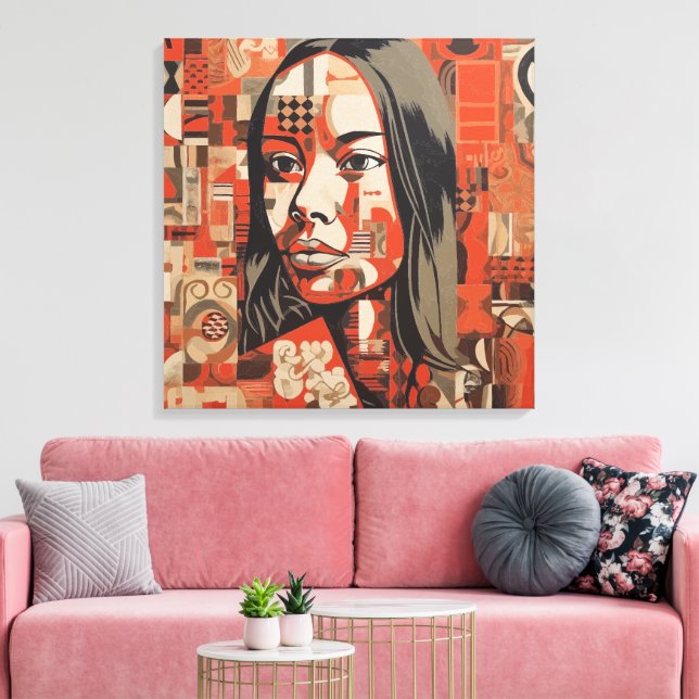 Abstract Portrait of a Woman Canvas Print (Insitu(LivingRoom))