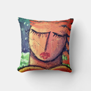 Abstract Portrait of a Woman Throw Pillow