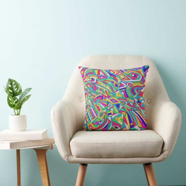 Abstract Portrait Throw Pillow (Chair)