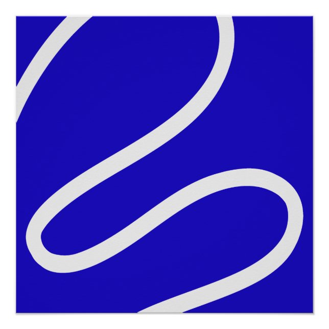 Abstract Poster – White Lines on Blue (Front)