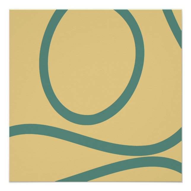 Abstract Poster – Yellow Lines on Beige (Front)